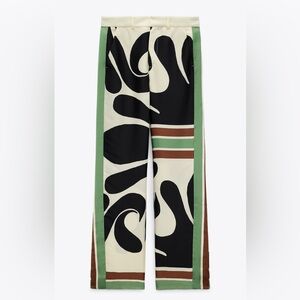 ZARA Printed Palazzo Trousers